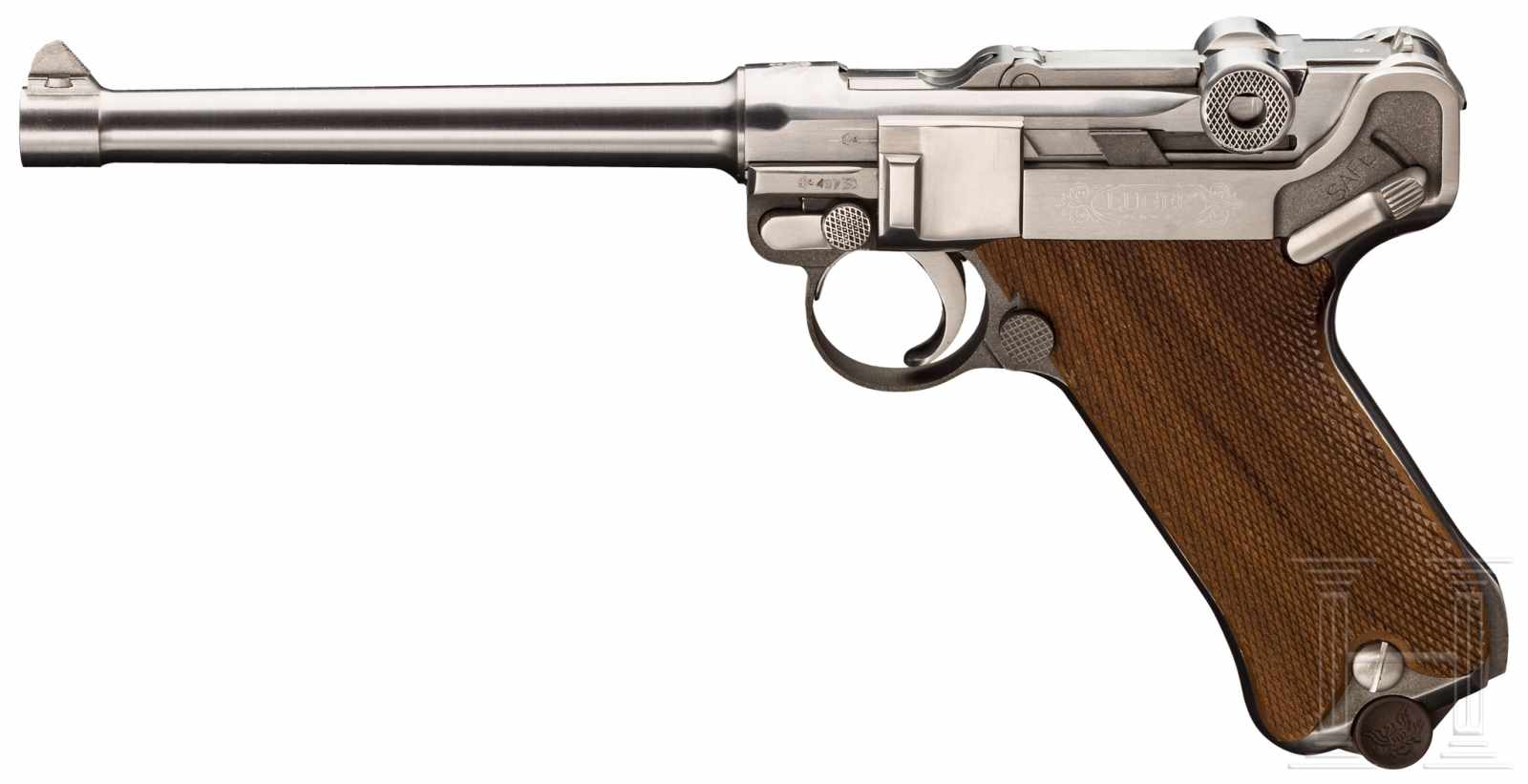 Luger, Stoeger American Eagle, StainlessKal. 9 mm Luger, Nr. N6014, Blanker Lauf, Länge 150 mm.