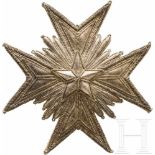 Königlicher Nordstern-Orden - gestickter Bruststern um 1800Große Ausführung aus Silberlahn und -