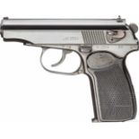 Makarov PMKal. 9 mm Mak., Nr. M 2554, Nummerngleich. Blanker, hartverchromter Lauf, Länge 93 mm.