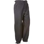 A Pair of Black Trousers for Panzer TroopsBlack woolen cloth with black buttons, seven belt loops