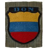Ärmelschild für Angehörige der Donkosaken-Verbände in der Wehrmacht, 1. ModellBeVo-Ausführung,
