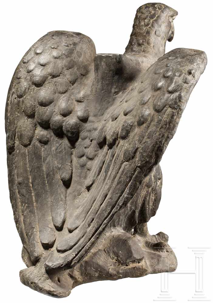 Großer Adler, 2. Hälfte 18. Jhdt.Blei und Zinn. Ungemarkt. Höhe ca. 37 cm, Flügelbreite ca. 32 cm, - Image 3 of 3