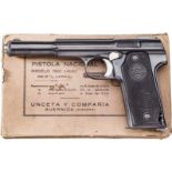 Astra Mod. 400 (1921), Typ I, im KartonKal. 9 mm Largo, Nr. 202, Nummerngleich, Lauf ohne S/N,