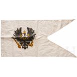 Lanzenflagge für UnteroffiziereWimpel in Schwalbenschwanzform aus weißem Leinen mit beidseitig