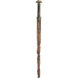 Fächergriffschwert mit Eisenklinge, Luristan, 8. Jhdt. v. Chr.Massive schmiedeeiserne Klinge mit
