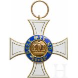 Königlicher Kronenorden - Kreuz 3. KlasseHohl in Gold gefertigtes Ordenskreuz mit weiß