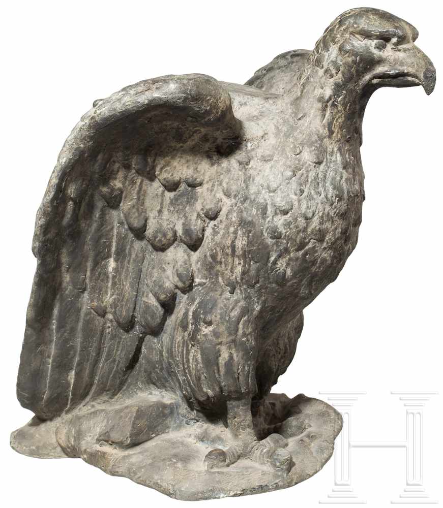 Großer Adler, 2. Hälfte 18. Jhdt.Blei und Zinn. Ungemarkt. Höhe ca. 37 cm, Flügelbreite ca. 32 cm,