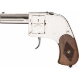 Bär-Pistole, vernickeltKal. 6,35 mm Brown., Nr. 1516, Nummerngleich. Läufe gering matt, Länge 61 mm.