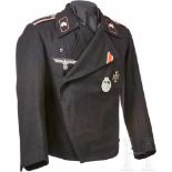 A Black Field Blouse for NCOs of Panzer TroopsBlack woollen cloth with synthetic resin buttons and