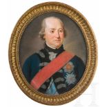 König Max I. Joseph - Pastellportrait, um 1810Pastell auf Pergament. Bruststück in dunkelblauer
