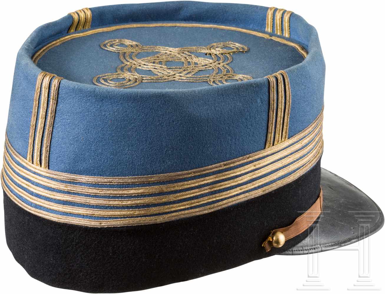 Käppi für hohe Offiziere der "Guardia Nobile"Korpus aus blaugrauem Tuch mit schwarzem Besatzband und - Image 3 of 4