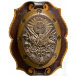 Sultan Abdulhamid II - Bronzeplakette für ein Geschützrohr, osmanisch, Ende 19. Jhdt.Ovale