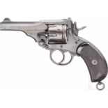 Webley Mark V Service Revolver 1913Kal. .455 Webley, Nr. 136473, Nummerngleich. Blanker Kipplauf,