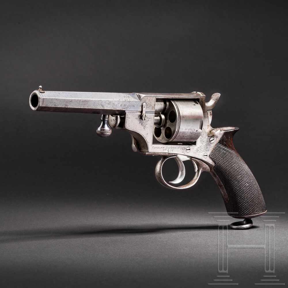 Selbstauszieher-Revolver J. Thomas, Birmingham, um 1870Kal. .450 CF, Nr. 616, Fünffach gezogener,