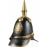 Helm M 1845 für Unteroffiziere/ Mannschaften der LinieninfanterieSchwarz lackierter Lederkorpus