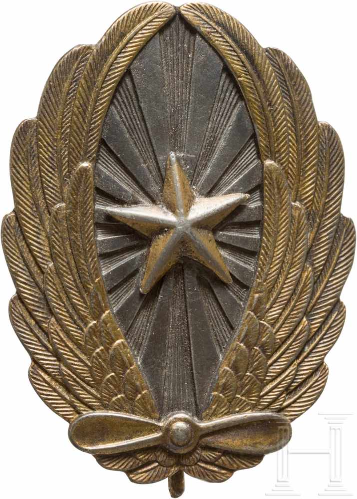 Fliegerabzeichen für Offiziere der Armee, 2. WeltkriegSilber, Buntmetall, schauseitig ein