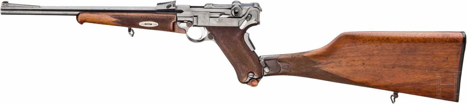 DWM 02 Luger Karabiner mit nummerngleichem AnschlagschaftKal. 7,65 Luger, Nr. 21642,