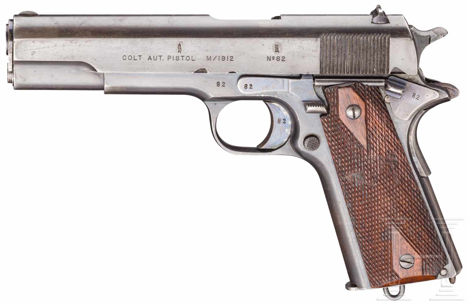 Colt Kongsberg Mod. 1912, 1. Ausführung, mit TascheKal. .45 ACP, Nr. 82, Nummerngleich. Blanker - Image 2 of 5