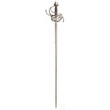 Militärisches Rapier, deutsch/Italien, Ende 16. Jhdt.Lange und zweischneidige, beidseitig