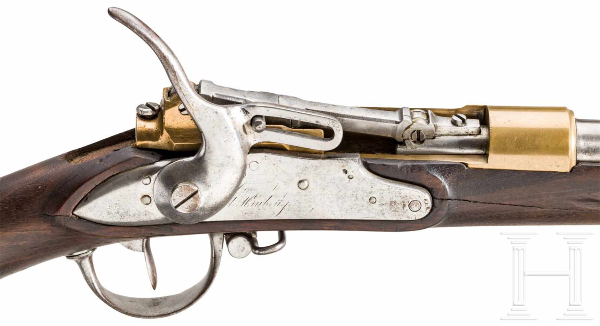 Zündnadel-Notgewehr aus einem Infanteriegewehr M 1777, um 1870Gezogener Lauf im Kaliber 18 mm, Seele - Bild 2 aus 3
