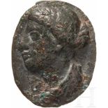 Ringplatte mit Portrait KleopatrasOvale Ringplatte mit dem Portrait Kleopatras VII. Philopator (