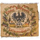 Fahne des Kriegervereins Leimersdorf, 1870/71Beidseitig farbig bemaltes, doppellagiges Fahnentuch,