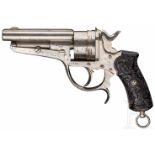 Revolver Galand, Commercial, vernickeltKal. 9 mm CF Dickrand, Nr. 17759. Vierfach gezogener, blanker