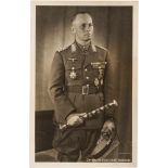 GFM Erwin Rommel - eigenhändig signierte Hoffmann-PortraitpostkarteDie Karte betitelt "