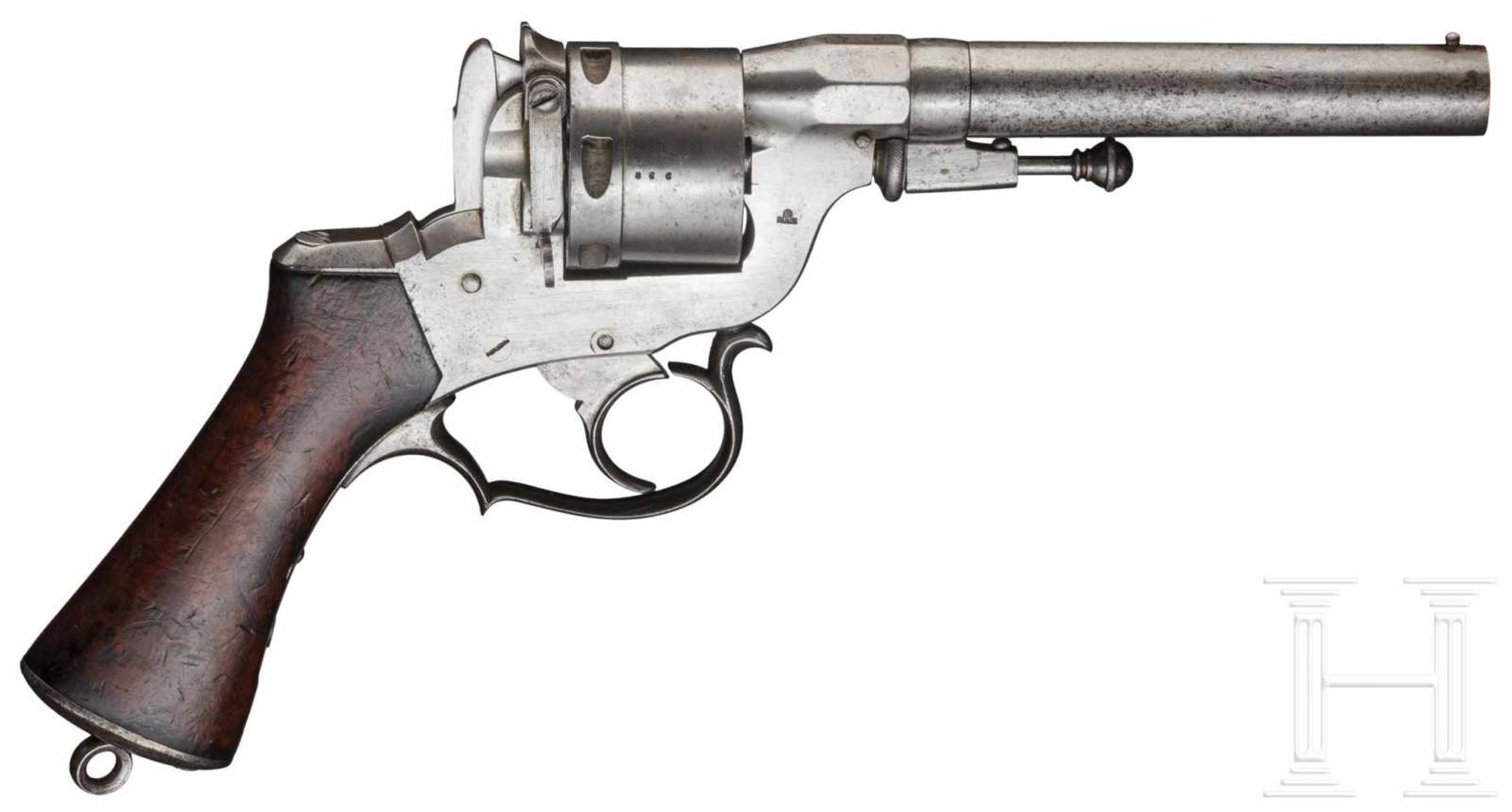 Revolver Perrin Mod. 1862, Versuch der frz. ArmeeKal. 12 mm Dickrand, Nr. 866, Nummerngleich. - Bild 2 aus 2