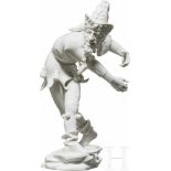 "Der Zaddelrock" oder "Der Gezaddelte"Entwurf Richard Förster. Weiße, glasierte Porzellanfigur aus