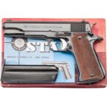 Star Mod. M Super, im KartonKal. .38 ACP, Nr. 848108, Blanker Lauf, Länge 127 mm. Neunschüssig.