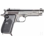 Pistole HelwanKal. 9 mm Luger, Nr. 43993, Nummerngleich in arabischen Zahlen. Blanker Lauf, Länge