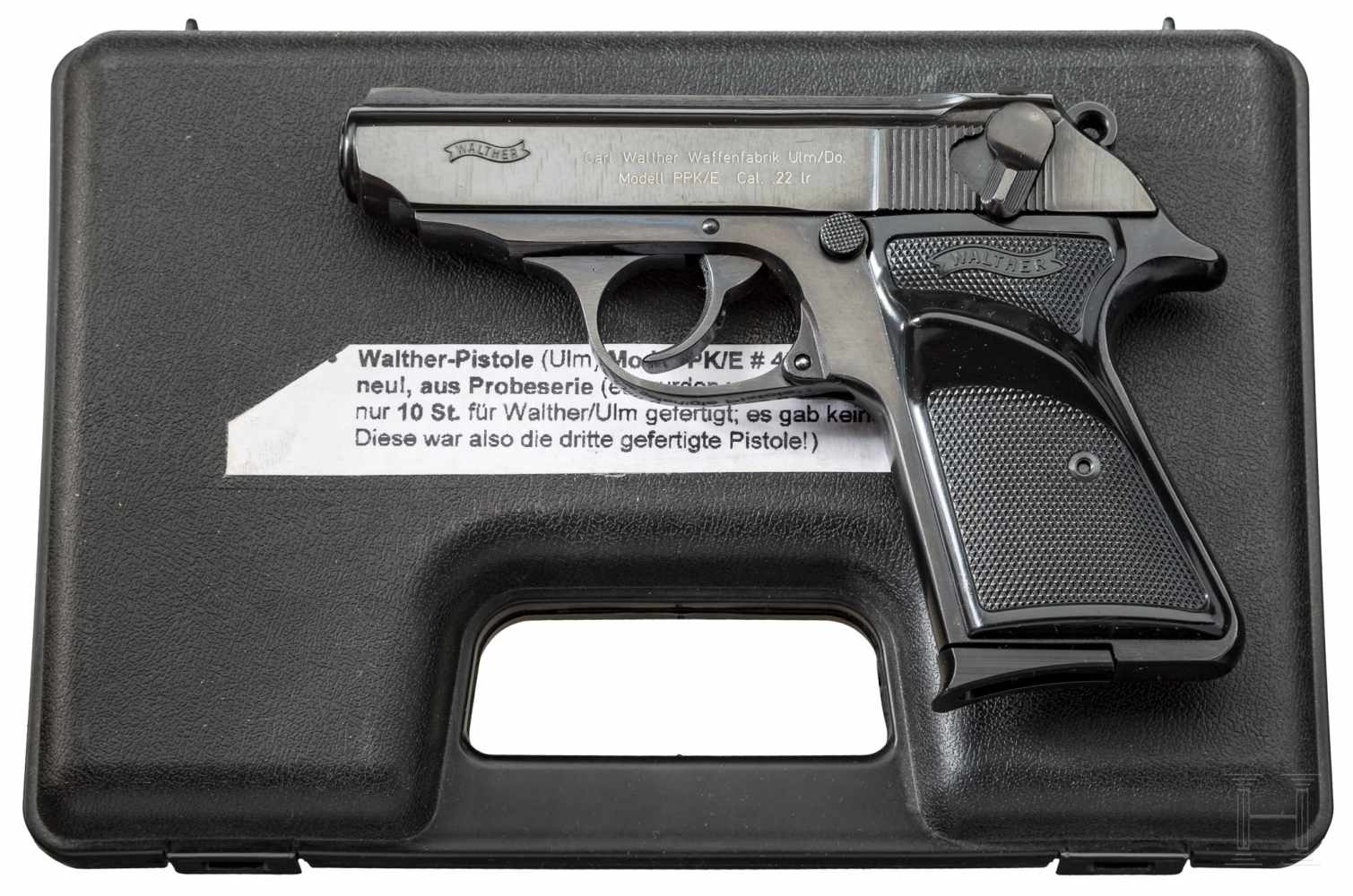 Walther Mod. PPK/E ("E" = Europa), Probeserie, im KofferKal. .22 l.r., Nr. 040003. Nummerngleich.