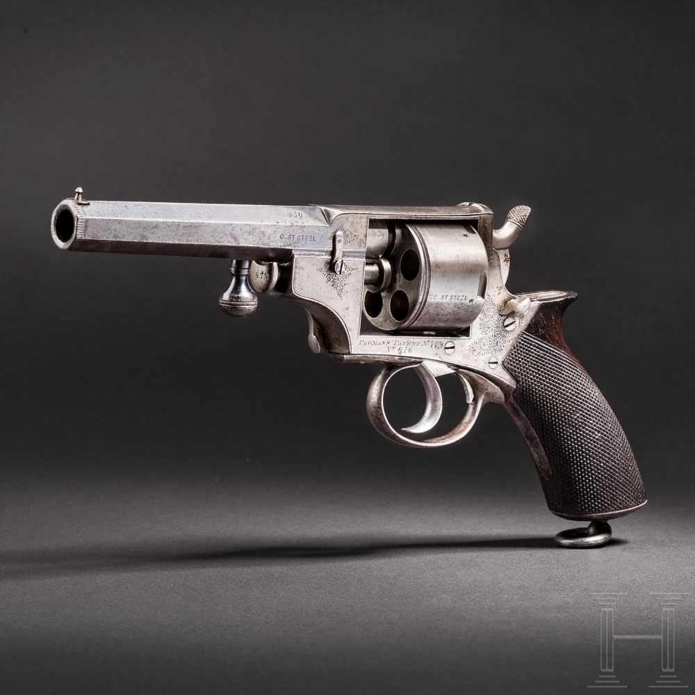 Selbstauszieher-Revolver J. Thomas, Birmingham, um 1870Kal. .450 CF, Nr. 616, Fünffach gezogener,