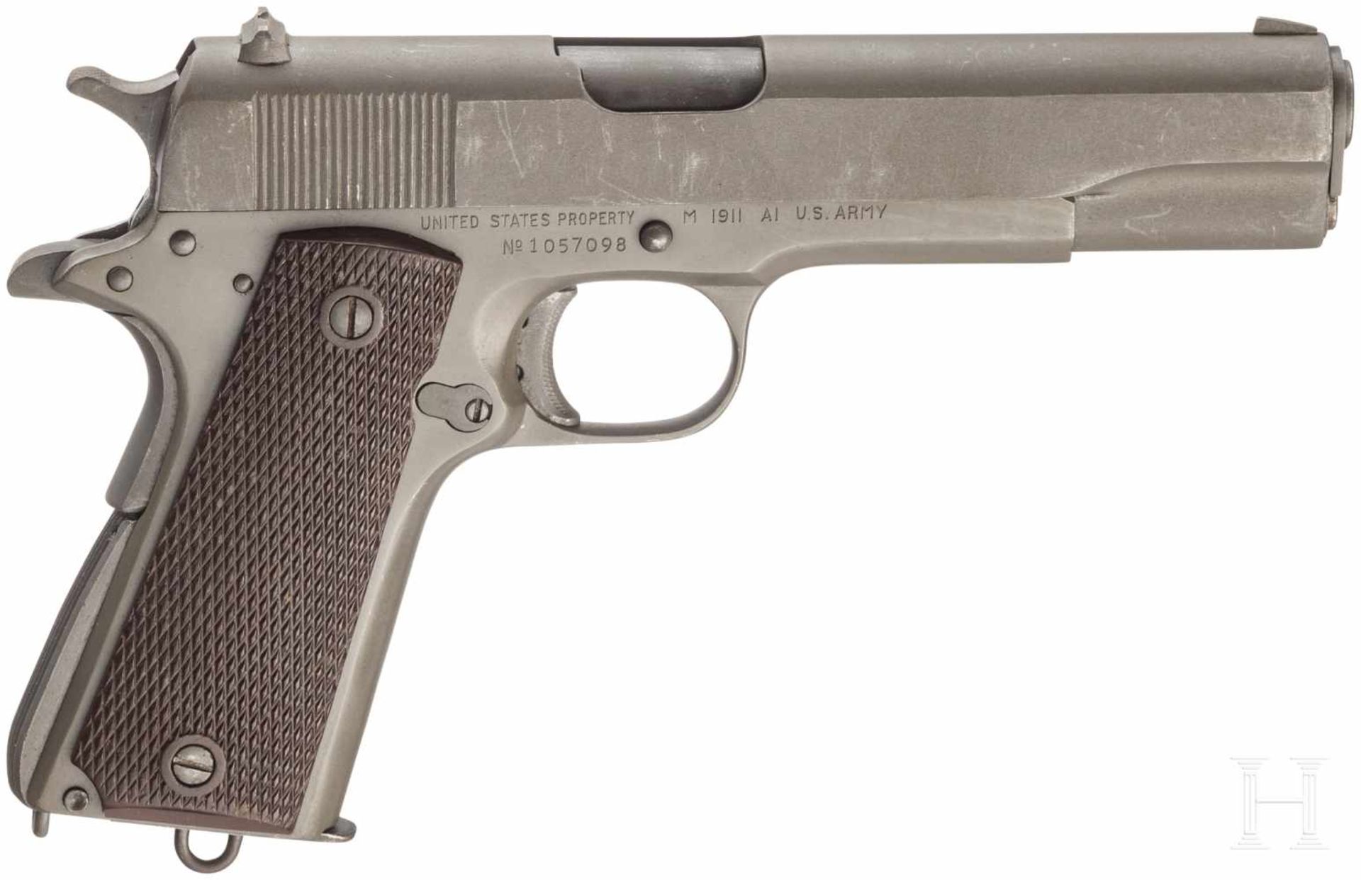 Colt 1911 A1, Union Switch & SignalKal. .45 ACP, Nr. 1057098, Lauf leicht matt. Siebenschüssig. - Bild 2 aus 2