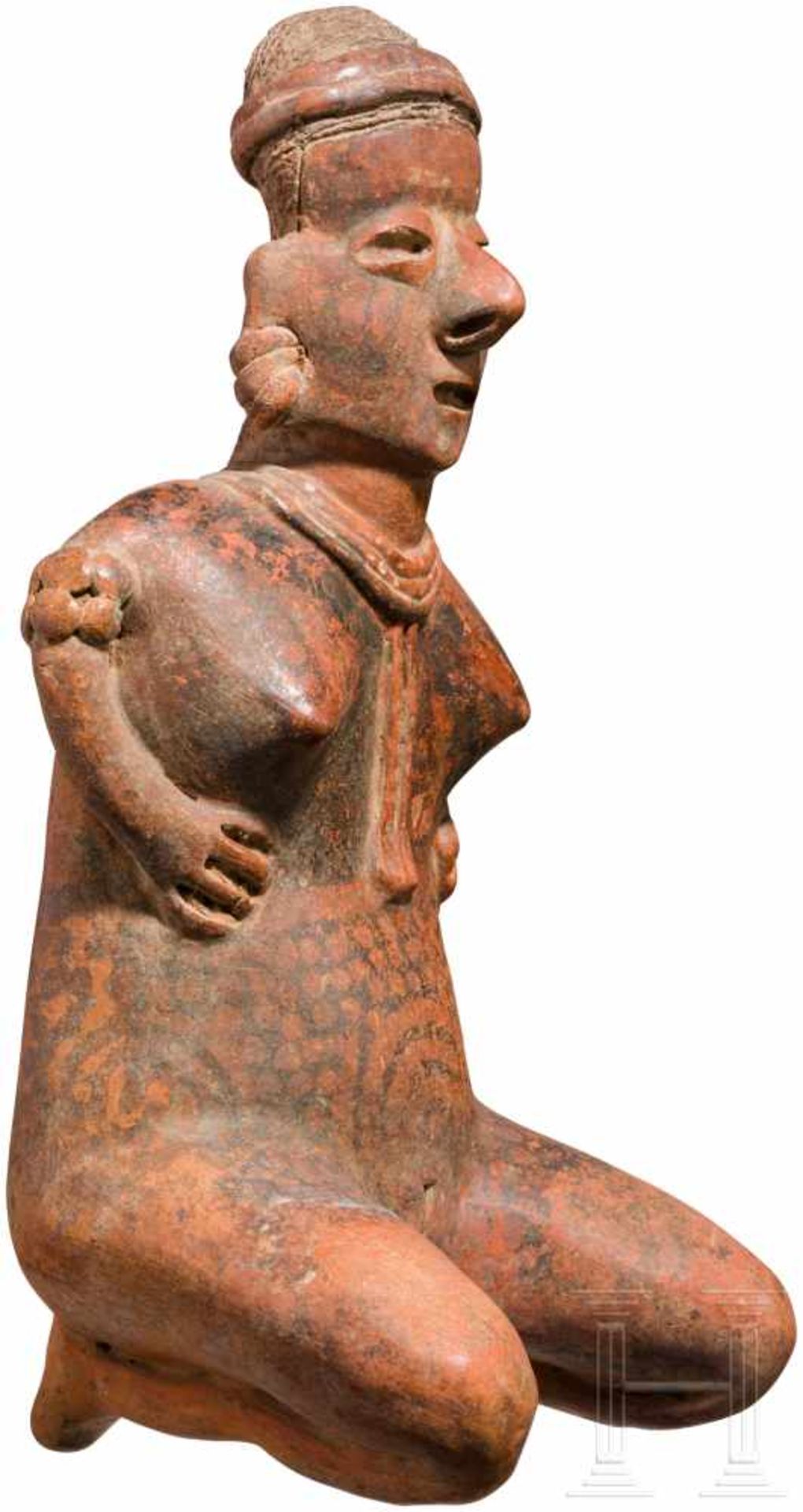 Kniende Frau, Terrakotta, Nayarit, Mexiko, 100 v. Chr. - 250 n. Chr.Darstellung einer knienden, - Bild 2 aus 3