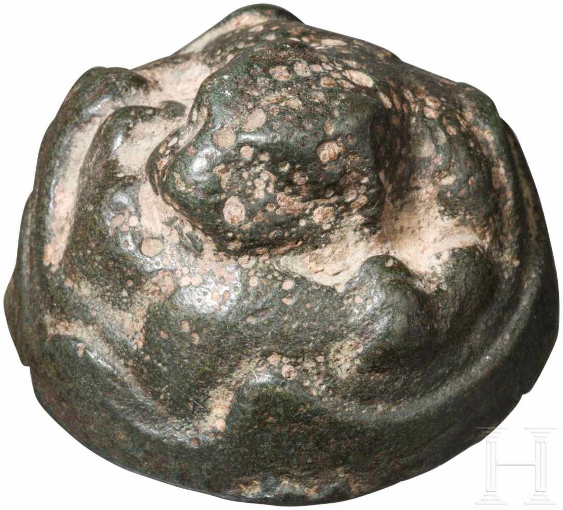 Bronzegewicht, China, Han-Dynastie, 2. Jhdt. v. Chr. - 2. Jhdt. n. Chr.Rundes Bronzegewicht mit