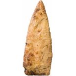 Dolchklinge aus Flint, Spätneolithikum, Seeland, 3. Jtsd. v. Chr.Museumswürdiges, beidseitig