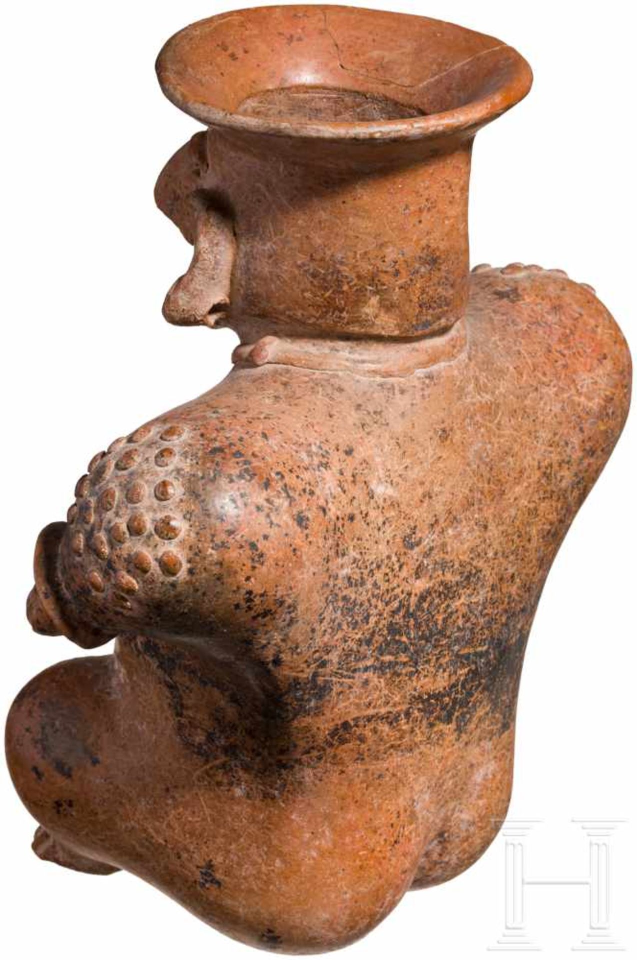 Figurengefäß, Nayarit, Mexiko, 100 v. Chr. - 250 n. Chr.Bauchiges Keramikgefäß in Form einer - Bild 3 aus 3