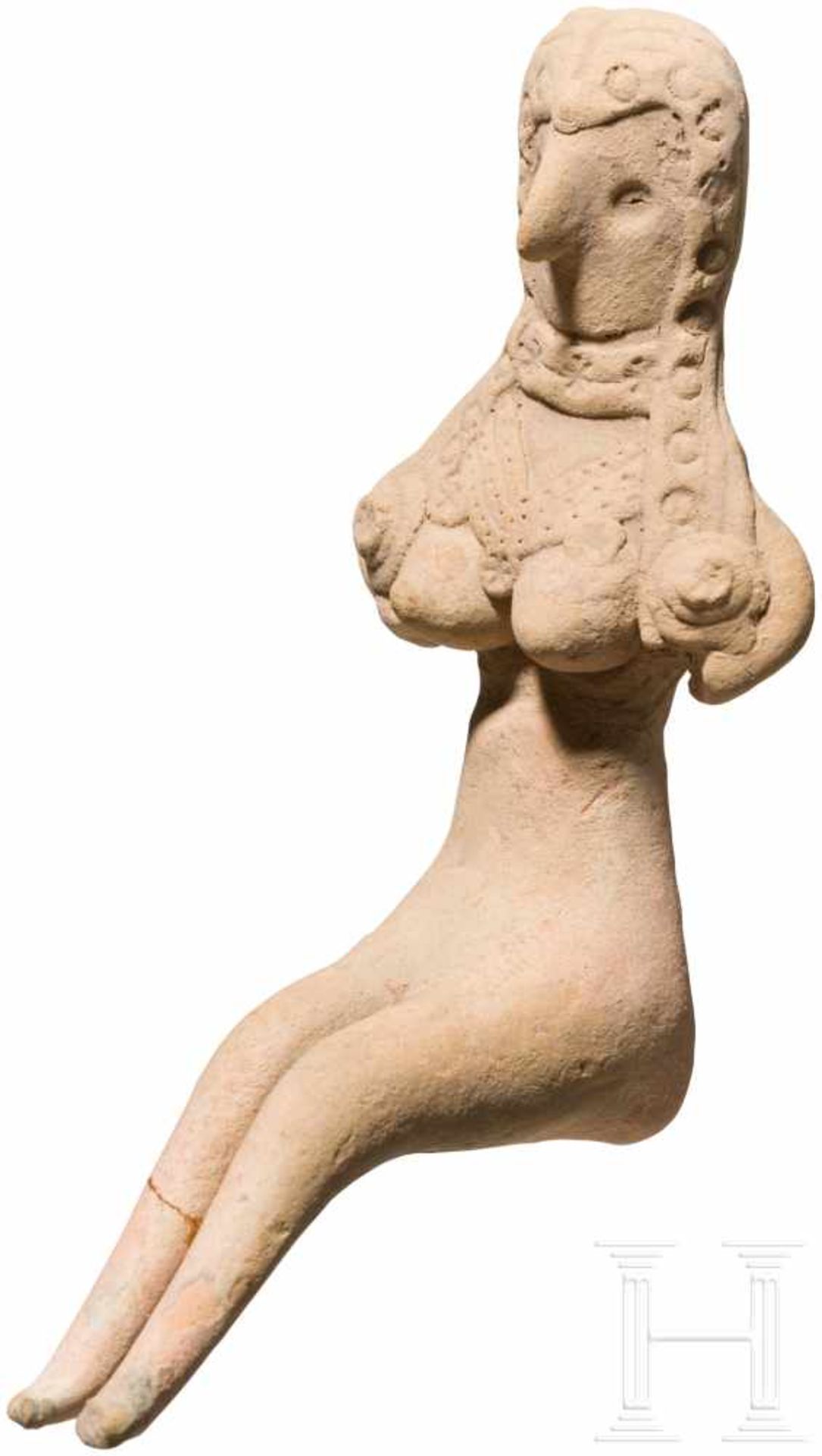 Weibliches Terrakotta-Idol, Indus Valley Civilization, Pakistan-Nordwestindien, 3. Jtsd. v. Chr. - Bild 2 aus 3
