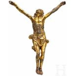 Christuskorpus, vergoldete Bronze, deutsch, 17. Jhdt.Vollplastischer, hohler Bronzeguss mit