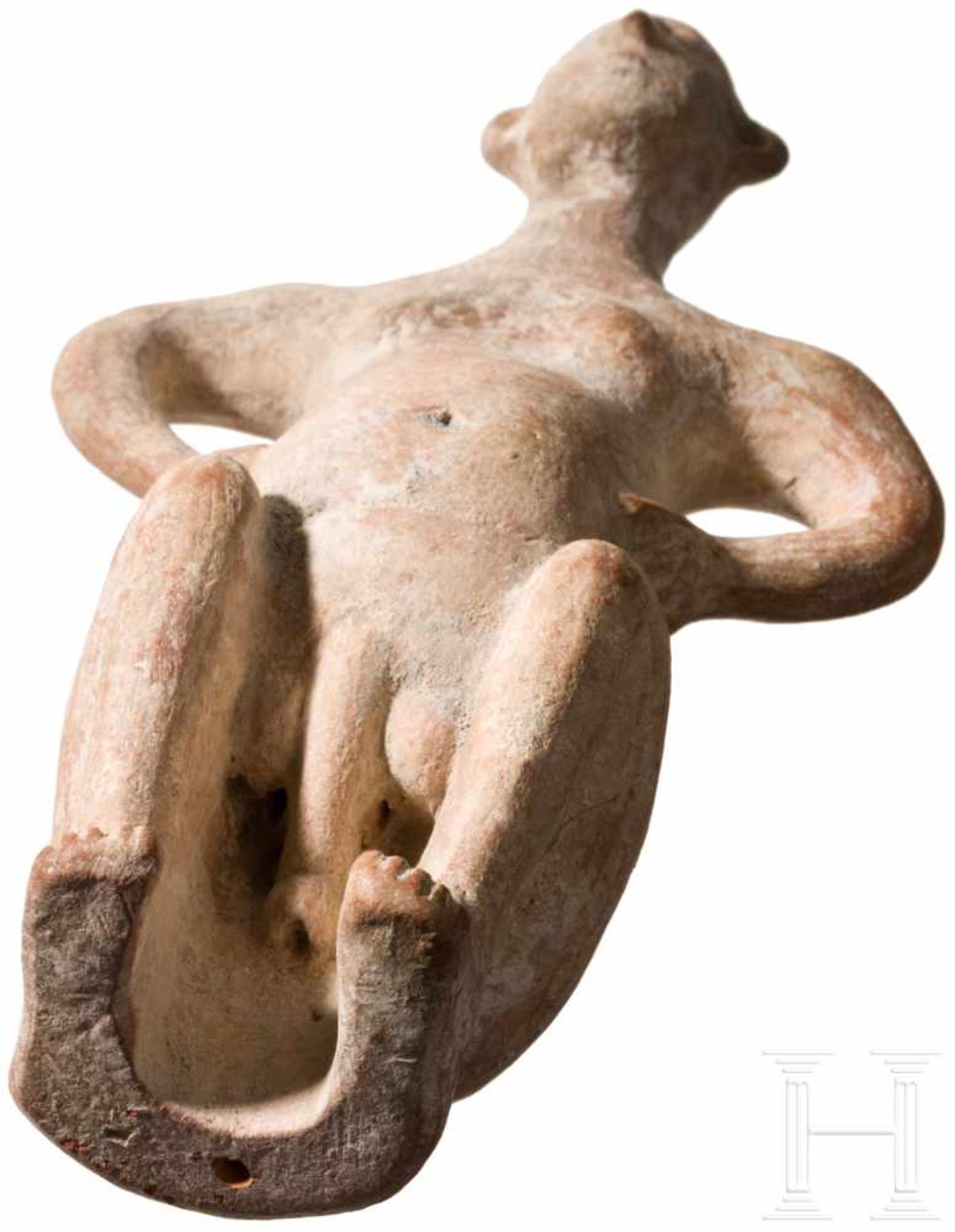 Außergewöhnliche Terrakotta-Statuette eines Hockenden, vorderasiatisch, Ende 2. Jtsd. v. Chr. - Bild 5 aus 5