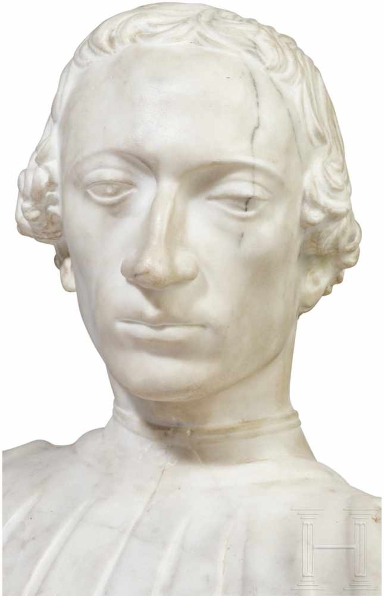 Büste eines jungen Mannes, im Stil der italienischen Frührenaissance, Italien, 19. Jhdt. - Bild 3 aus 5