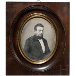 Große Daguerreotypie, Victor Plumier, Frankreich, um 1850Ovales Brustportrait eines Mannes mittleren