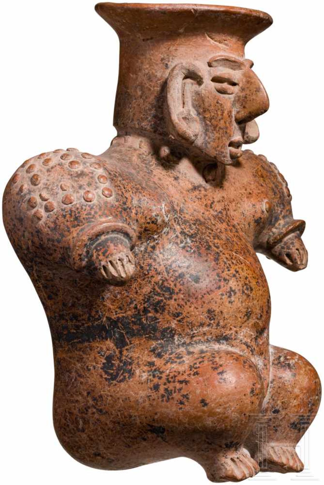 Figurengefäß, Nayarit, Mexiko, 100 v. Chr. - 250 n. Chr.Bauchiges Keramikgefäß in Form einer - Bild 2 aus 3