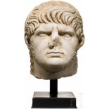 Grand Tour-Skulptur des Kopfes von Nero, Italien, 19. Jhdt., MarmorVollplastischer Marmorkopf des