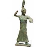 Bronzestatuette der Athena Promachos, griechisch, frühe Klassik, um 500 v. Chr.Eindrucksvolle