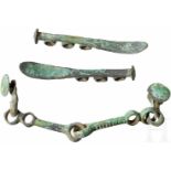 Trensen mit Trensenknebel, Kupfer, Hallstattzeit, 8. - 6. Jhdt. v. Chr.Viergliedrige Ringtrense