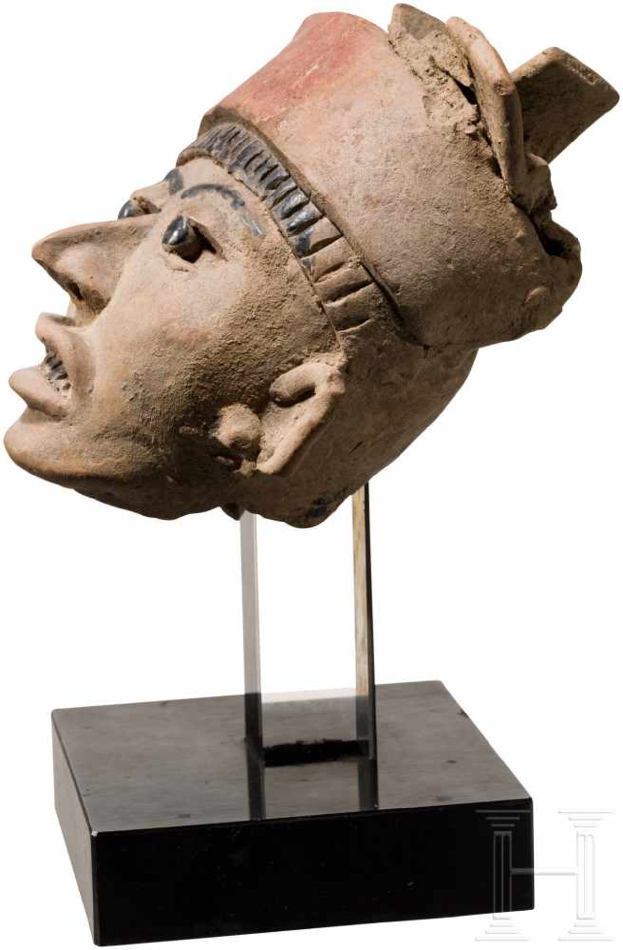 Veracruz Terrakotta-Kopf eines Kriegers, Mexico, Remojadas-Kultur, ca. 100 v. Chr. - 800 n. Chr. - Bild 4 aus 5