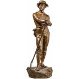 Charles Octave Lévy (1820-99) "Faneur", Frankreich, um 1880Bronze, patiniert. Stehender, junger